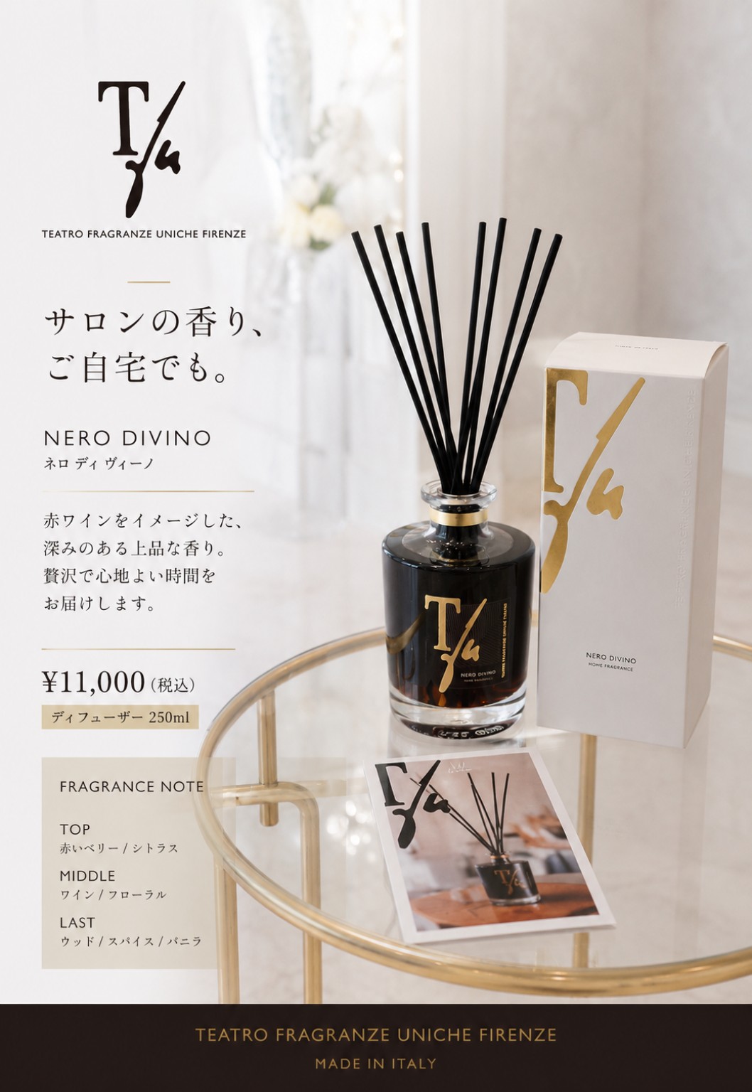 TEATRO Nero Divinoの商品案内。250ml、税込11,000円